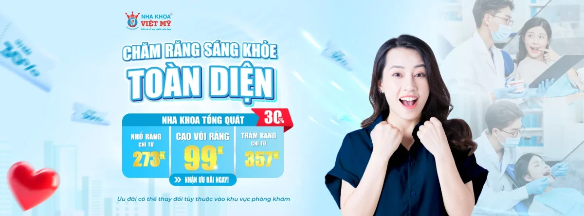 Banner ưu đãi nha khoa tổng quát Việt Mỹ