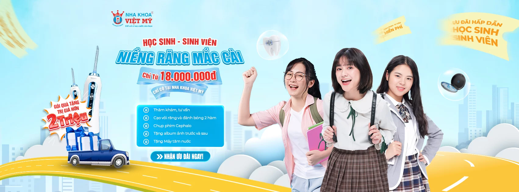 Banner ưu đãi niềng răng Việt Mỹ
