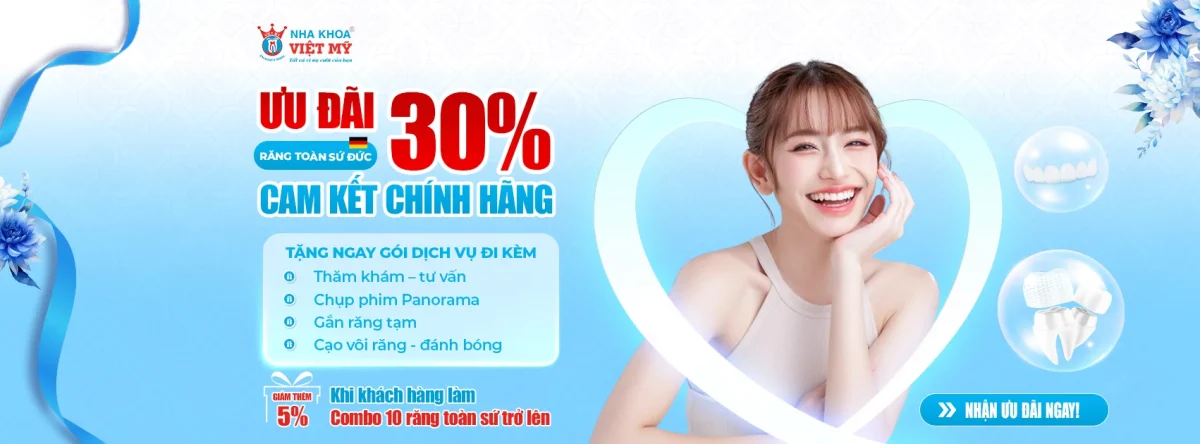 Banner ưu đãi thảm mỹ răng sứ Việt Mỹ